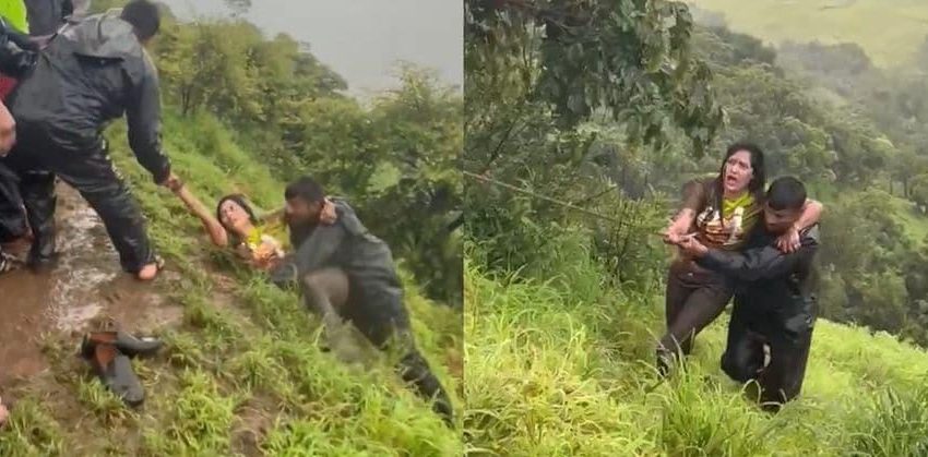  സെല്‍ഫി എടുക്കുന്നതിനിടെ നൂറടി താഴ്ചയുള്ള കൊക്കയിലേക്ക് വീണ യുവതിയെ രക്ഷിച്ചു