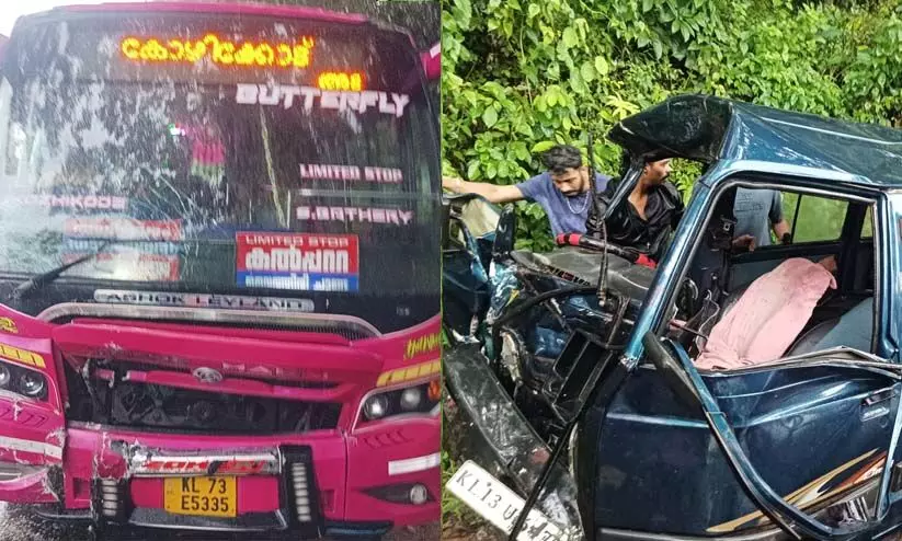  വയനാട് കല്‍പ്പറ്റ വെള്ളാരംകുന്ന് ബസും വാനും കൂട്ടിയിടിച്ച്‌ അപകടം; ഒൻപത് പേർക്ക് പരിക്ക്