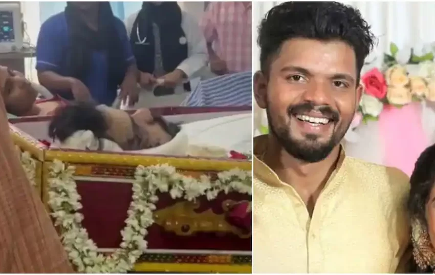  ജെൻസന് അന്ത്യ ചുംബനത്തോടെ വിട നൽകി പ്രതിശ്രുത വധു ശ്രുതി