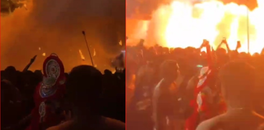  തെയ്യംകെട്ട് മഹോത്സവത്തിനിടെ വെടിപ്പുരയ്ക്ക് തീപിടുത്തം; ക്ഷേത്ര കമ്മിറ്റി പ്രസിഡന്‍റിനെയും സെക്രട്ടറിയെയും കസ്റ്റഡിയിലെടുത്തു