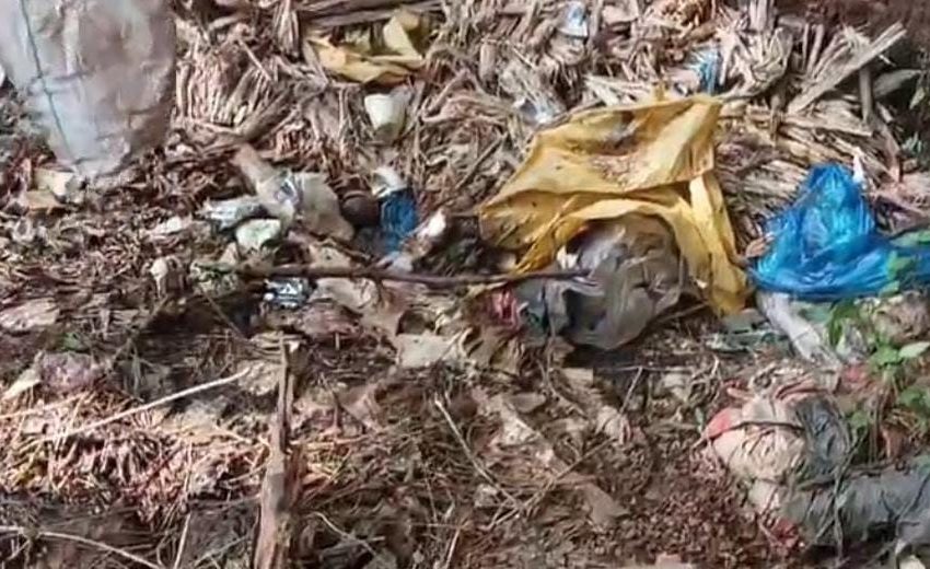  തില്ലങ്കേരി പഞ്ചായത്ത് പരിധിയിൽ നടത്തിയ പരിശോധനയിൽ വീട്ടുപറമ്പിൽ കുഴിച്ചിട്ട മാലിന്യങ്ങൾ കണ്ടെടുത്തു