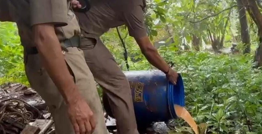  കാഞ്ഞിരക്കൊല്ലി- ശശിപ്പാറ റോഡിൽ കുട്ടിമാവ് തോട്ടുചാലിൽ നിന്ന് 100ലിറ്റർ വാഷ് കണ്ടെടുത്ത് കേസെടുത്തു