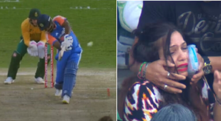  സഞ്ജു അടിച്ച പടുകൂറ്റൻ സിക്സർ പതിച്ച് ഗാലറിയിലിരുന്ന യുവതിക്കു പരുക്ക്