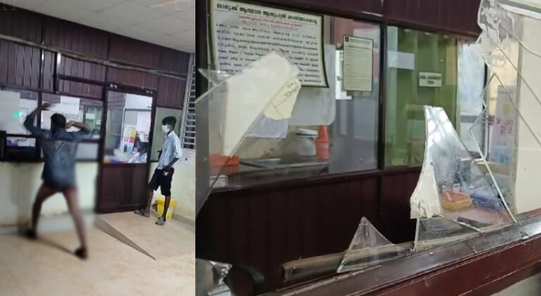  കൊല്ലം ശാസ്താംകോട്ട താലൂക്കാശുപത്രിയില്‍ മദ്യലഹരിയിൽ അതിക്രമം നടത്തിയയാളെ പൊലീസ് പിടികൂടി