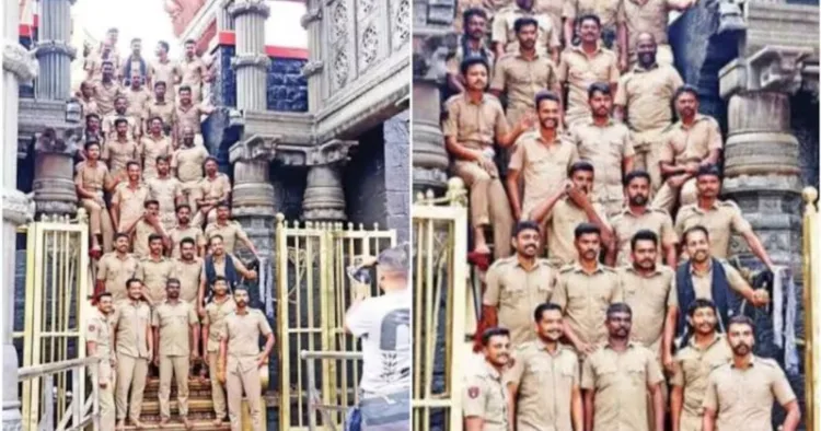  ശബരിമല പതിനെട്ടാം പടിയിലെ പൊലീസുകാരുടെ ഫോട്ടോഷൂട്ട് വിവാദമാവുന്നു