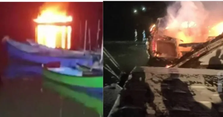  കോഴിക്കോട് മത്സ്യബന്ധന ബോട്ടിന് തീപിടിച്ച് രണ്ട് പേര്‍ക്ക് പൊള്ളലേറ്റു
