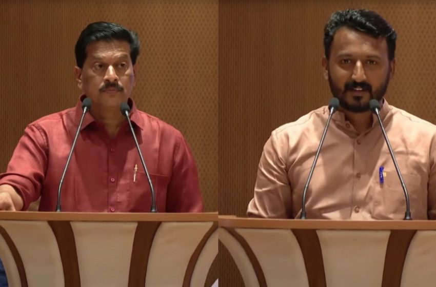  തിരഞ്ഞെടുപ്പില്‍ വിജയിച്ച യു ആര്‍ പ്രദീപും രാഹുല്‍ മാങ്കൂട്ടത്തിലും എംഎല്‍എമാരായി സത്യപ്രതിജ്ഞ ചെയ്തു