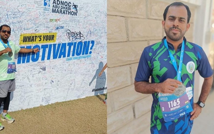  അബുദാബി നടന്ന അഡ്‌നോക് ഇൻ്റർനാഷണൽ മാരത്തൺ 42 കി.മീ വിജയകരമി പൂർത്തിയാക്കി നൗഫൽ