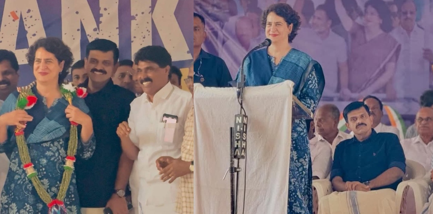  പ്രിയങ്ക ഗാന്ധിക്കൊപ്പം ചിത്രങ്ങൾ പങ്കുവച്ച് കോൺഗ്രസ് നേതാവ് സന്ദീപ് വാര്യർ