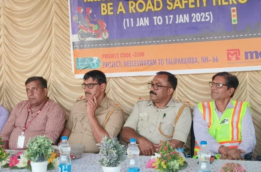  പിലാത്തറയിലെ മേഘ കൺസ്ട്രക്ഷൻ തൊഴിലാളികൾക്കും ഉദ്യോഗസ്ഥർക്കുമായി റോഡ് സുരക്ഷാ ബോധവൽക്കരണ ക്ലാസ് സംഘടിപ്പിച്ചു