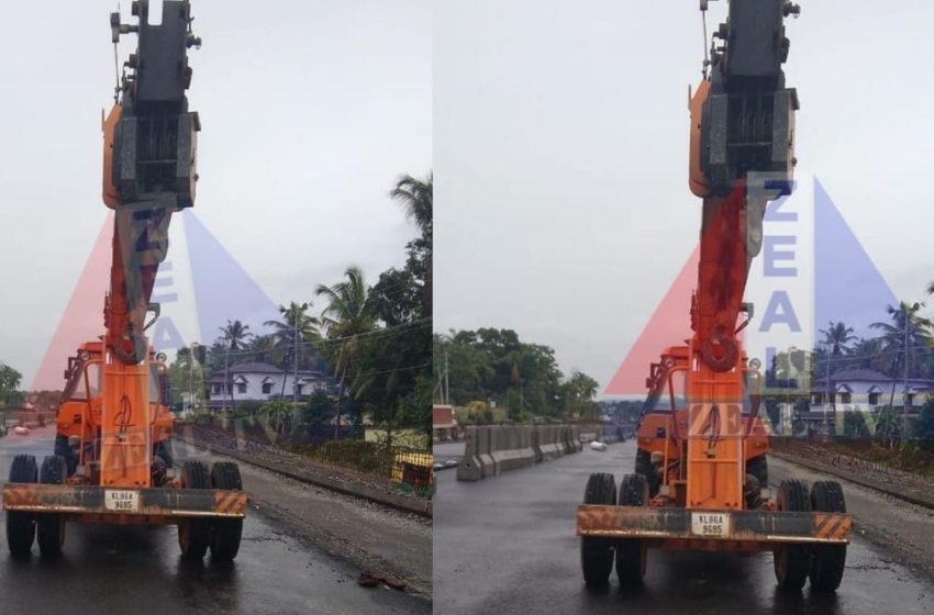  തളിപ്പറമ്പ് കുപ്പത്ത് ദേശീയപാത നിർമ്മാണത്തിനെത്തിയ ക്രെയിൻ കവർന്നു