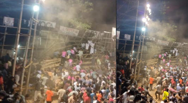  പട്ടാമ്പി ഫുട്ബോൾ മത്സരത്തിനിടെ ഗ്യാലറി തകർന്നു വീണു; നിരവധി ആളുകൾക്ക് പരുക്ക്