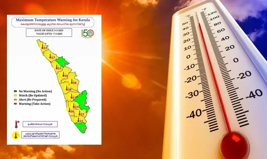  സംസ്ഥാനത്ത് താപനില ഉയരുന്നു; ഇന്നും നാളെയും കനത്ത ചൂട് അനുഭവപ്പെടാൻ സാധ്യത