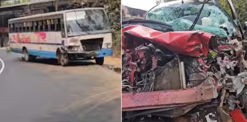  താമരശ്ശേരിക്ക് സമീപം നിയന്ത്രണം വിട്ട കാർ KSRTC ബസ്സിൽ ഇടിച്ച് 4 പേർക്ക് പരുക്ക്; ഒരാളുടെ നില ഗുരുതരം
