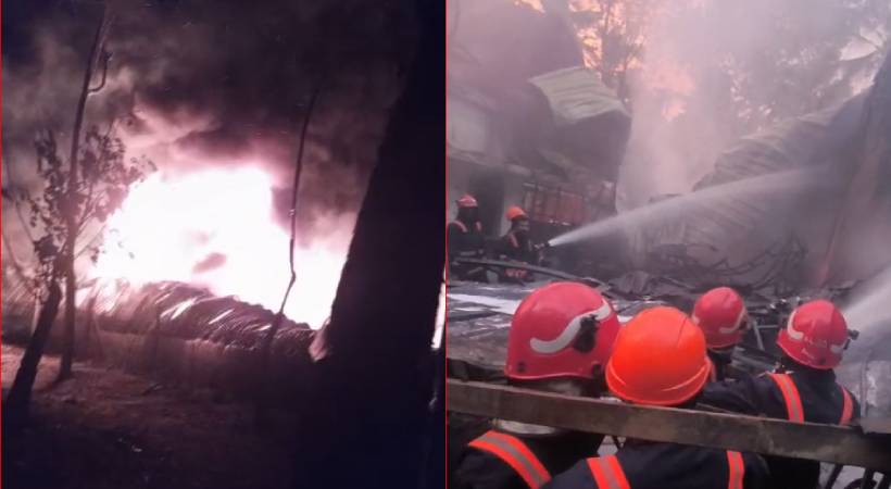  തൃശൂർ മുണ്ടൂർ വേളക്കോട് ഓയിൽ ഗോഡൗണിന് തീയിട്ട് മുൻജീവനക്കാരൻ