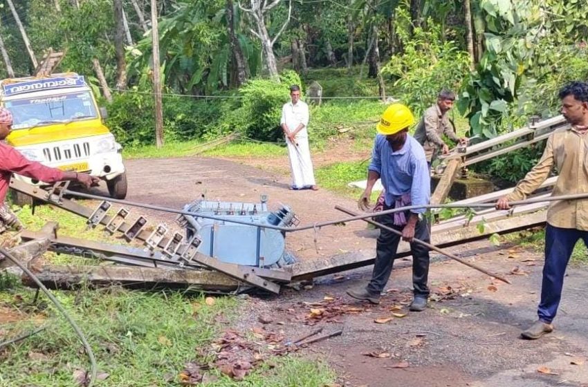  കഴിഞ്ഞ ദിവസം കനത്ത കാറ്റിലും മഴയിലും  ചെറുപുഴയിലുണ്ടായത് കോടികളുടെ നാശനഷ്ടം
