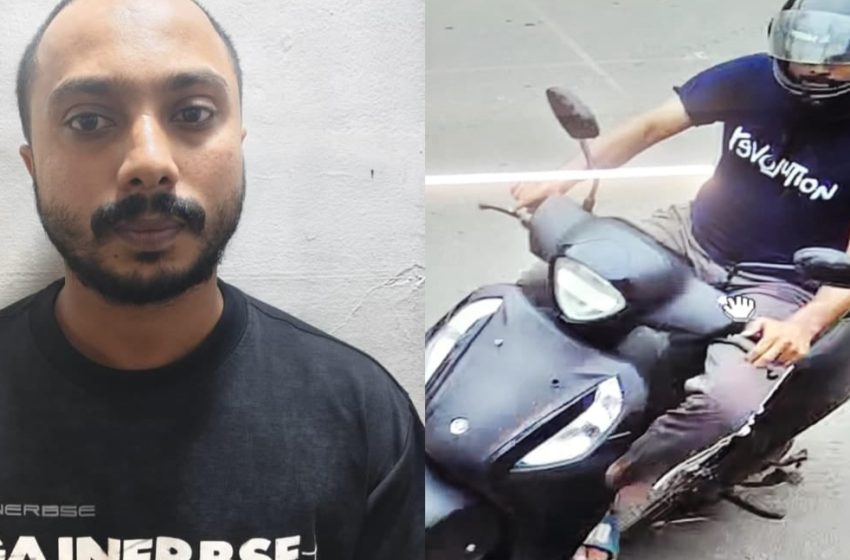  തലശ്ശേരി കുത്തുപറമ്പ് ഭാഗങ്ങളിൽ സ്കൂട്ടറിലെത്തി മാലപൊട്ടിച്ച കള്ളനെ പിടികൂടി ന്യൂ മാഹി പൊലീസ്