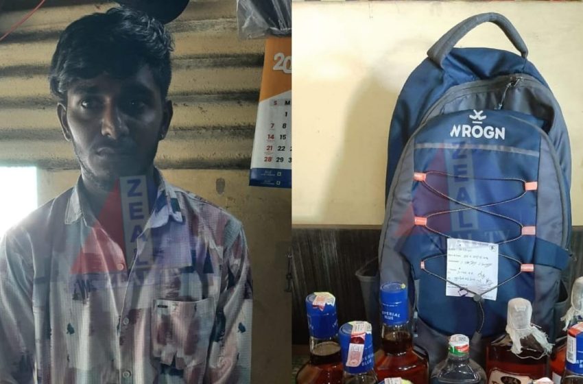  10 കുപ്പി മാഹി മദ്യവുമായി യുവാവ് ന്യുമാഹി എക്സൈസിൻ്റെ പിടിയിൽ