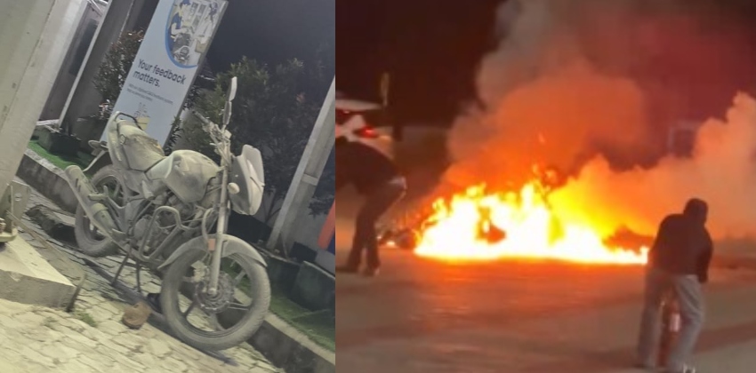  ആലുവ പെട്രോൾ പമ്പിൽ യുവാവിന്റെ പരാക്രമം; ബൈക്കിന്റെ ഇന്ധന ടാങ്ക് തുറന്ന ശേഷം തീയിട്ടു