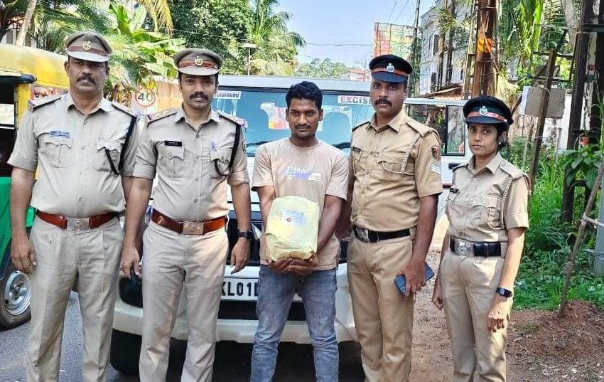  പൊന്ന്യം സ്രാമ്പിയിൽ ഇതര സംസ്ഥാന  തൊഴിലാളി കഞ്ചാവുമായി എക്സൈസ് പിടിയിൽ