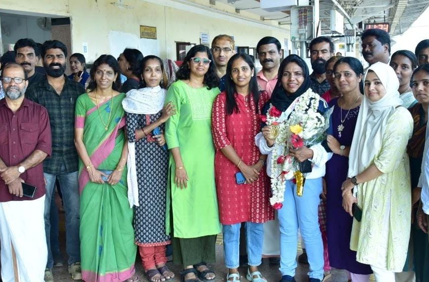  റേസ് വാക്ക് താരം ഹസീന ആലിയമ്പത്തിന് സ്വീകരണം നൽകി