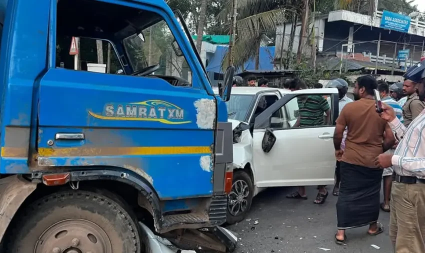  കോഴിക്കോട് കൊയിലാണ്ടിയിൽ ലോറിയും കാറും കൂട്ടിയിടിച്ച് അപകടം; ഒരാൾ മരിച്ചു