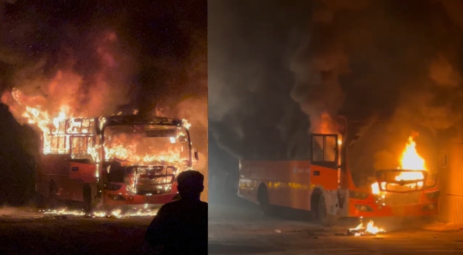  മൈസൂരിന് സമീപം നഞ്ചൻഗോഡിൽ കെഎസ്ആർടിസി ബസ് കത്തിനശിച്ചു