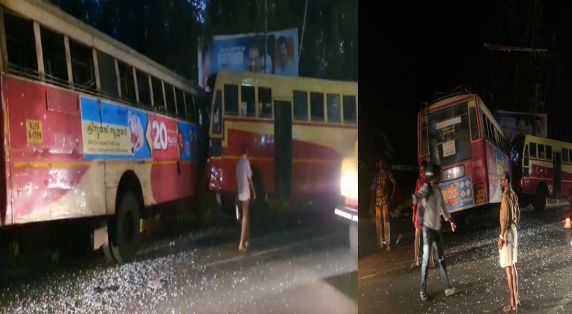  തിരുവനന്തപുരം നെയ്യാറ്റിൻകരയിൽ കെഎസ്ആർടിസി ബസുകൾ കൂട്ടിയിടിച്ച് അപകടം