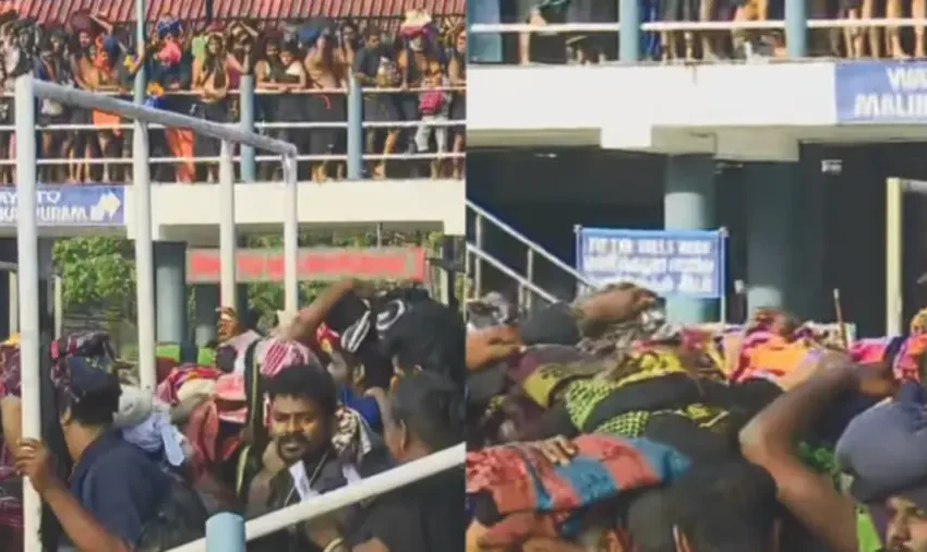  പുതുവർഷ പുലരിയിൽ ഭക്തജന തിരക്കിലമർന്ന്‌ സന്നിധാനം; മരക്കൂട്ടം വരെ നടപ്പന്തൽവരെ നീണ്ട ക്യൂ