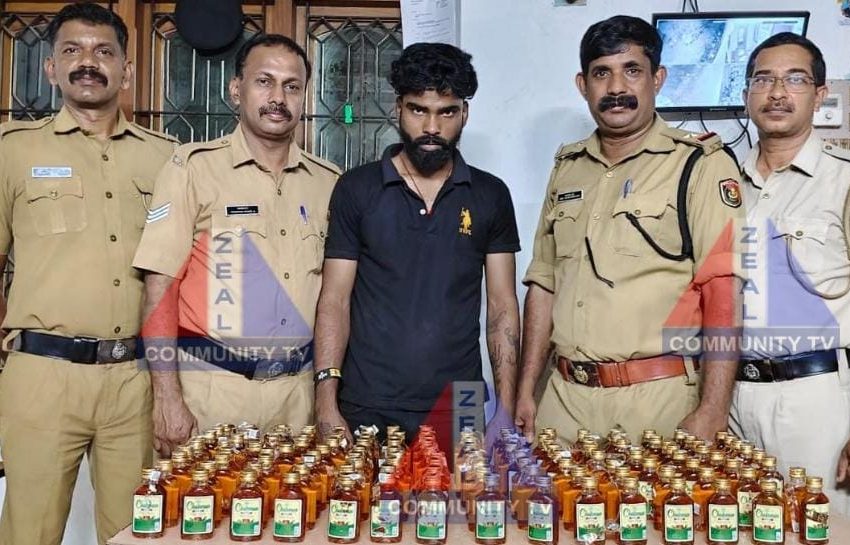  മാഹിയില്‍ നിന്നും കടത്തി കൊണ്ടുവന്ന 135 കുപ്പി മാഹി മദ്യവു യുവാവ് പിടിയില്‍