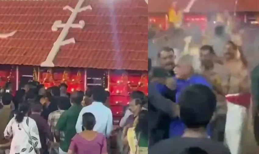  അവകാശത്തെച്ചൊല്ലി തർക്കം;  കോഴിക്കോട് എരഞ്ഞിപ്പാലത്ത് ക്ഷേത്രോത്സവത്തിനിടെ കൂട്ടയടി