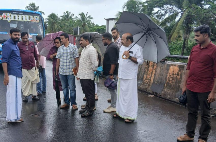  താവം മേൽപ്പാലം എൻ.ഐ.ടി സംഘം പരിശോധിച്ചു